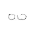 Cr&eacute;oles en argent rhodi&eacute; massives lisses articul&eacute;es diam&egrave;tre 10mm Artemare