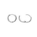 Cr&eacute;oles en argent rhodi&eacute; massives lisses articul&eacute;es diam&egrave;tre 12mm Artemare