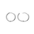 Boucles d'oreille sur Artemare : Cr&eacute;oles en argent rhodi&eacute; massives lisses articul&eacute;es diam&egrave;tre 14mm