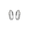 Cr&eacute;oles en argent rhodi&eacute; 11mm rail d'oxydes blancs et 1 oxyde blanc serti Artemare