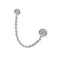 Boucles d'oreille sur Artemare : Boucles d'oreille "Ear Cuff" en argent rhodi&eacute; double oxyde blanc avec cha&icirc;nette (&agrave; l'unit&eacute;) fermoir poussette