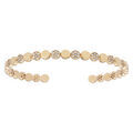 Bracelets sur Artemare : Bracelet jonc en plaqu&eacute; or motifs ronds lissses et oxydes blancs sertis