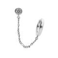 Boucles d'oreille "Ear Cuff" en argent rhodi&eacute; cha&icirc;nette avec cr&eacute;ole 12mm et oxyde blanc (&agrave; l'unit&eacute;) Artemare