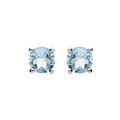 Boucles d'oreille sur Artemare : Boucles d'oreille en argent rhodi&eacute; avec v&eacute;ritable Topaze bleu 4mm et fermoir poussette