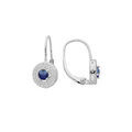 Boucles d'oreille en argent rhodi&eacute; oxyde bleu fonc&eacute; et oxydes blancs sertis sur fermoir dormeuse