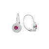 Boucles d'oreille en argent rhodi&eacute; oxyde rose et oxydes blancs sertis sur fermoir dormeuse