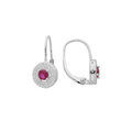 Boucles d'oreille en argent rhodi&eacute; oxyde rose et oxydes blancs sertis sur fermoir dormeuse Artemare