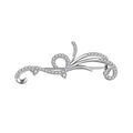 Broches sur Artemare : Broche en argent rhodi&eacute; volutes avec oxydes blancs sertis 42.7 x 14.9mm