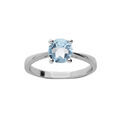 Bagues sur Artemare : Bague en argent rhodi&eacute; anneau et pierre v&eacute;ritable Topaze bleu 6,5mm
