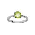 Bague en argent rhodi&eacute; anneau et pierre v&eacute;ritable Peridot 6,5mm Artemare