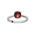 Bague en argent rhodi&eacute; anneau et pierre v&eacute;ritable Grenat 6,5mm Artemare