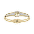 Bracelets sur Artemare : Bracelet en acier et PVD jaune rigide articul&eacute; arbre de vie et strass