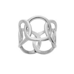 Bague en acier multi cercles entrelac&eacute;s