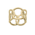 Bague en acier et PVD jaune multi cercles entrelac&eacute;s