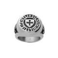 Chevali&egrave;re en acier plateau rond motif viking avec croix Artemare