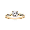 Bague en vermeil grande taille oxyde serti 4 griffes et petit rail d'oxydes