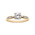 Bagues sur Artemare : Bague en vermeil grande taille oxyde serti 4 griffes et petit rail d'oxydes