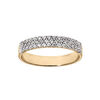 Bague en vermeil grande taille 3 rang&eacute;es d'oxydes blancs serti