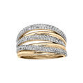 Bagues sur Artemare : Bague en vermeil grande taille multi rangs avec oxydes blancs sertis taille 62 (