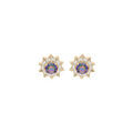 Boucles d'oreille sur Artemare : Boucles d'oreille en plaqu&eacute; or oxyde arc en ciel mystique contour oxydes blancs sertis et fermoir poussette
