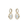 Boucles d'oreille sur Artemare : Boucles d'oreille en plaqu&eacute; or infini Topaze v&eacute;ritable et oxydes blancs sertis et fermoir poussette