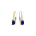 Boucles d'oreille sur Artemare : Boucles d'oreille en plaqu&eacute; or oxydes bleu et blancs sertis et fermoir dormeuse