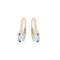 Boucles d'oreille en plaqu&eacute; or Topaze bleu et oxydes blancs sertis et fermoir dormeuse