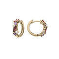 Boucles d'oreille sur Artemare : Cr&eacute;oles en plaqu&eacute; or avec oxydes multi couleurs