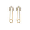 Boucles d'oreille en plaqu&eacute; or &eacute;pingle &agrave; nourrice oxydes blancs sertis et fermoir poussette