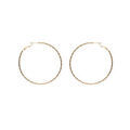 Boucles d'oreille sur Artemare : Cr&eacute;oles en plaqu&eacute; or diamant&eacute;e 55mm avec fermoir clapet
