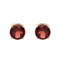 Boucles d'oreille en plaqu&eacute; or pierre v&eacute;ritable Grenat 4mm fermoir poussette Artemare