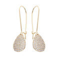 Boucles d'oreille sur Artemare : Boucles d'oreille en plaqu&eacute; or goutte pav&eacute;e d'oxydes blancs sertis et fermoir crochet