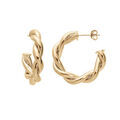 Boucles d'oreille sur Artemare : Cr&eacute;oles en plaqu&eacute; or torsade 28mm et fermoir poussette