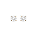 Boucles d'oreille tige solitaire en plaqu&eacute; or oxyde blanc serti 4 griffes 6mm Artemare