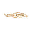 Broche en plaqu&eacute; or motif avec oxydes blancs sertis 4.6X1.2 cm Artemare