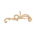 Broche en plaqu&eacute; or motif arabesques avec oxydes blancs sertis 4.3X1.5 cm Artemare