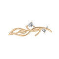 Broches sur Artemare : Broche en plaqu&eacute; or motif avec rail d'oxydes blancs et oxydes blancs sertis 4.4X0.9 cm