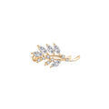 Broche en plaqu&eacute; or feuille avec oxydes blancs sertis 2.7X1.3 cm Artemare