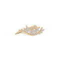 Broches sur Artemare : Broche en plaqu&eacute; or fleurs en oxydes blancs sertis 2.9 X 1.00 cm