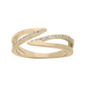 Bague en plaqu&eacute; or pointes d'oxydes blancs sertis