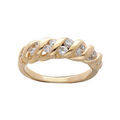 Bague en plaqu&eacute; or bomb&eacute;e torsade avec oxydes blancs sertis Artemare