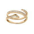 Bague en plaqu&eacute; or serpent enroul&eacute;e pav&eacute; d'oxydes blancs sertis Artemare
