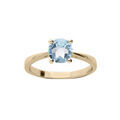 Bagues sur Artemare : Bague en plaqu&eacute; or simple avec pierre v&eacute;ritable Topaze bleu 6,5mm