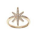 Bague en plaqu&eacute; or motif &eacute;toile et oxydes blancs sertis
