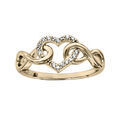 Bague en plaqu&eacute; or coeur oxydes blancs sertis et infini Artemare