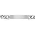 Gourmettes sur Artemare : Gourmette en acier satin&eacute; plaque identit&eacute; &agrave; graver 10mm maille gourmette largeur 9mm longueur 21cm