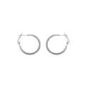 Cr&eacute;oles en argent rhodi&eacute; diamant&eacute;e 20mm et fermoir cliquet