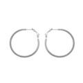 Boucles d'oreille sur Artemare : Cr&eacute;oles en argent rhodi&eacute; diamant&eacute;e 30mm et fermoir cliquet