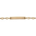 Gourmettes sur Artemare : Gourmette pour enfant en plaqu&eacute; or maille grain de caf&eacute; plaque &agrave; graver fermoir mousqueton 13 cm + 2 cm