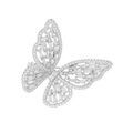 Broches sur Artemare : Broche en argent rhodi&eacute; motif papillon avec oxydes blancs sertis